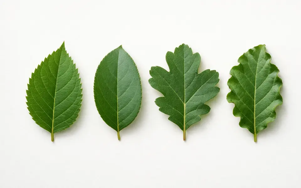 Close-up visual clues that help distinguish leaf margin types